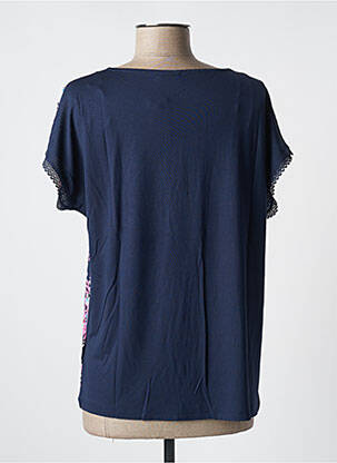 Tricou guler în v mâneci scurte albastru DAMART femeie