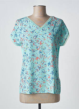 Tricou guler în v mâneci scurte verde DAMART femeie