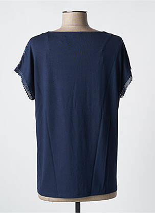 Tricou guler în v mâneci scurte albastru DAMART femeie