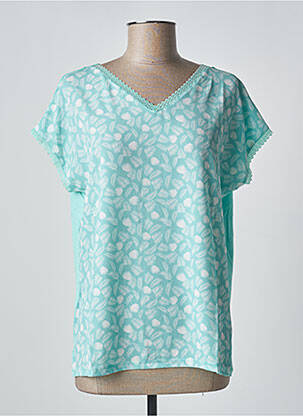 Tricou imprimeu fantezie mâneci scurte verde DAMART femeie