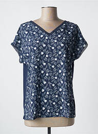Tricou imprimeu fantezie mâneci scurte albastru DAMART femme