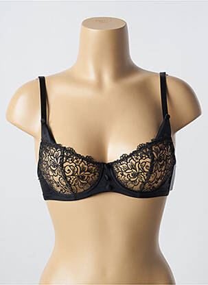 Sutien efect material satinat sutien balconet cu decolteu înalt negru KARL LAGERFELD X AUBADE femeie