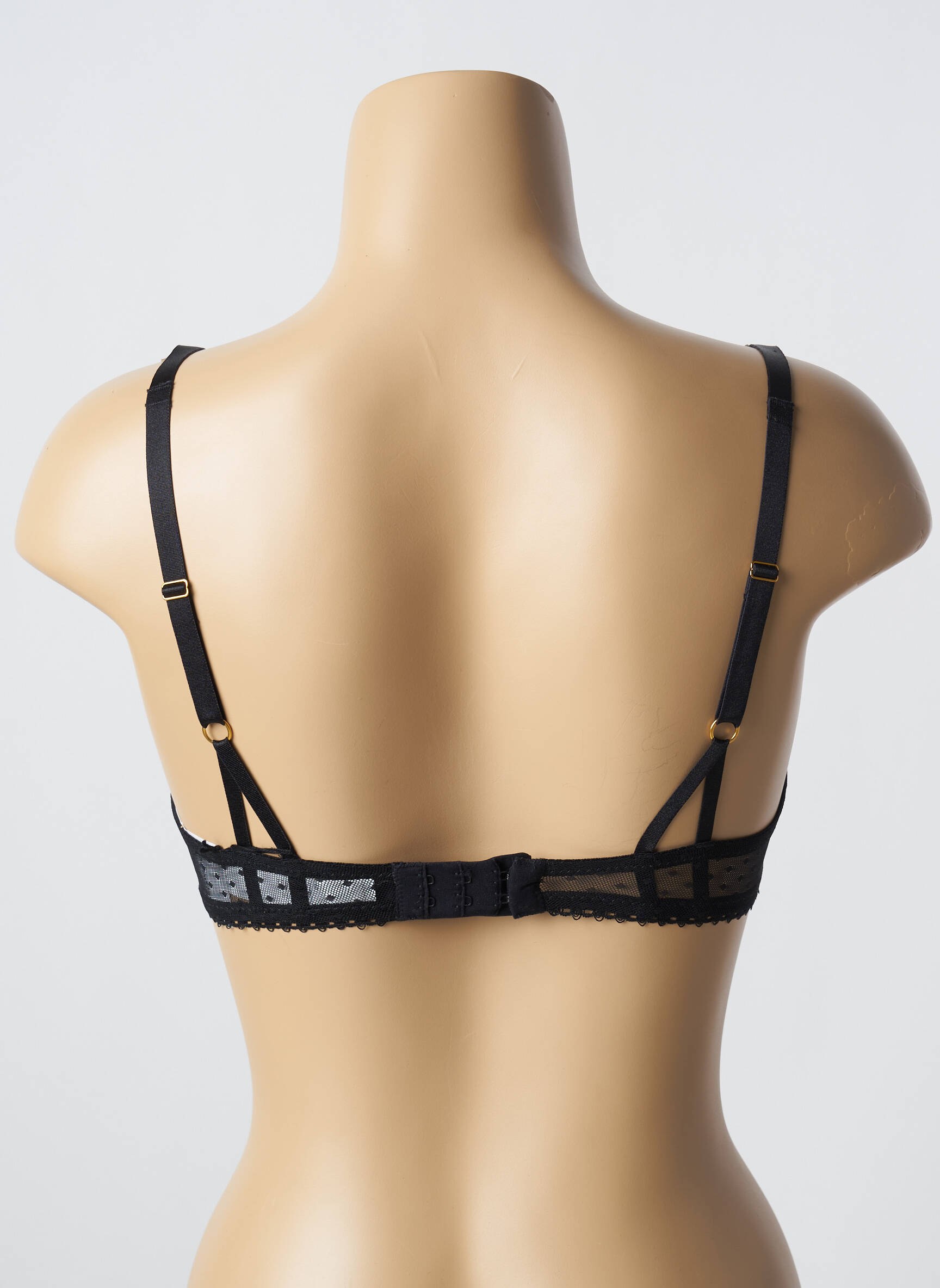 Sutien efect material satinat sutien balconet cu decolteu înalt negru AUBADE femeie