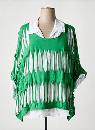 Tunică mâneci lungi guler de bluză verde PIMENT ROUGE femeie