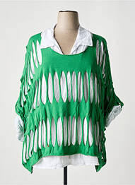 Tunică mâneci lungi guler de bluză verde PIMENT ROUGE femme