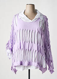 Tunică mâneci lungi guler de bluză violet PIMENT ROUGE femme