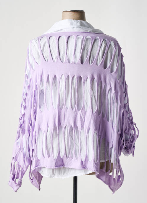 Tunică mâneci lungi guler de bluză violet PIMENT ROUGE femme
