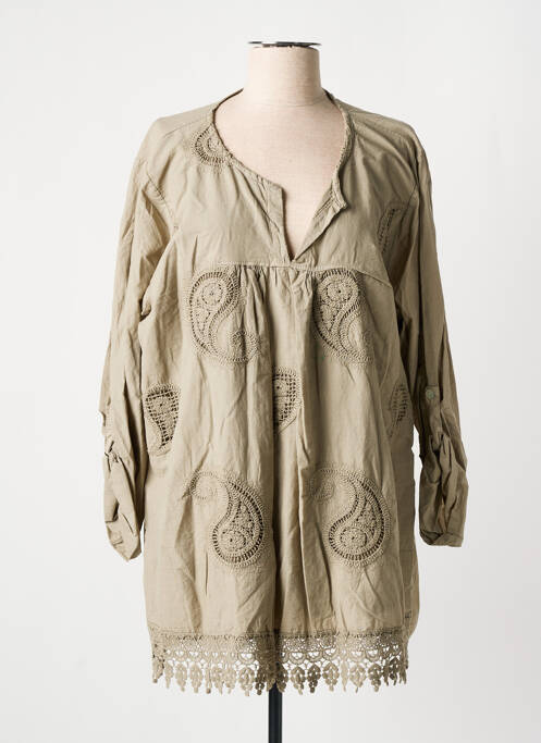 Tunică mâneci lungi maro PIMENT ROUGE femeie