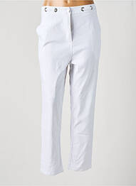 Pantalon drept alb POMME ROUGE femeie