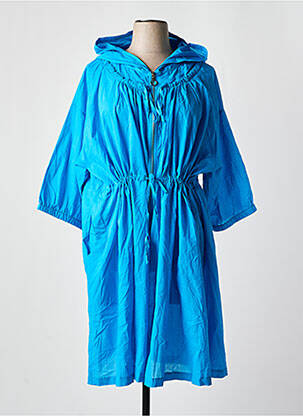 Trench țesătură poplin cu glugă albastru POMME ROUGE femeie