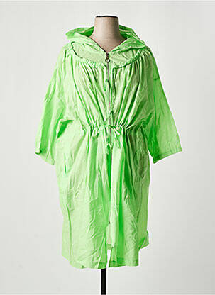 Trench țesătură poplin cu glugă verde POMME ROUGE femeie