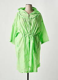 Trench țesătură poplin cu glugă verde POMME ROUGE femme