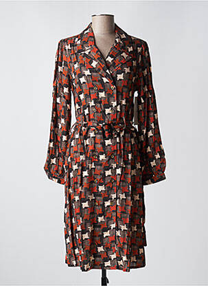 Rochie midi mâneci lungi mâneci lungi portocaliu AGATHE & LOUISE femeie