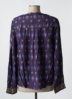 Bluză țesătură poplin mâneci lungi violet AGATHE & LOUISE femeie