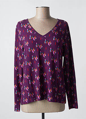 Pulover croială cambrată mâneci lungi violet AGATHE & LOUISE femeie
