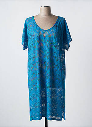 Rochie midi croială fluidă mâneci scurte albastru LIDEA femeie