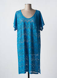 Rochie midi croială fluidă mâneci scurte albastru LIDEA femeie