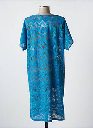 Rochie midi croială fluidă mâneci scurte albastru LIDEA femeie