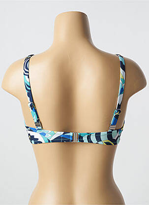 Sutien de costum de baie elasticitate sutien cupe întregi cu decolteu înalt albastru ANTIGEL femeie