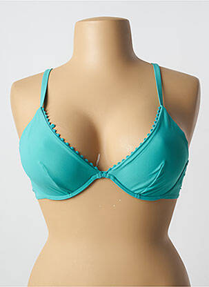 Sutien de costum de baie elasticitate sutien cupe întregi cu decolteu înalt albastru PASSIONATA femeie