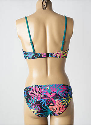 Costum de baie din două piese elasticitate sutien balconet cu decolteu înalt verde CHERRY BEACH femeie