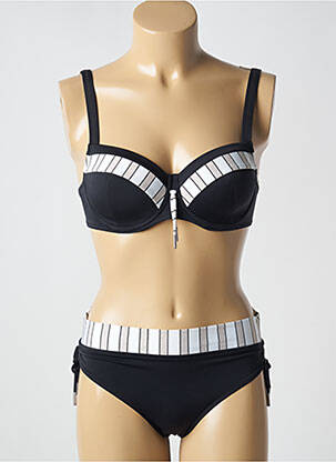 Costum de baie din două piese elasticitate top sutien modelat negru LIDEA femeie