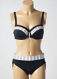 Costum de baie din două piese elasticitate top sutien modelat negru LIDEA femme