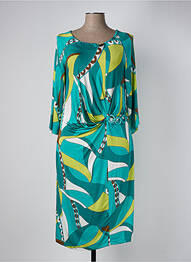 Rochie midi croială fluidă mâneci 3/4 verde MARIA BELLENTANI femeie