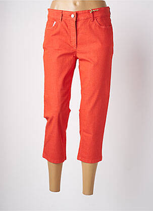 Pantalon trei sferturi buzunare portocalie ZERRES femeie