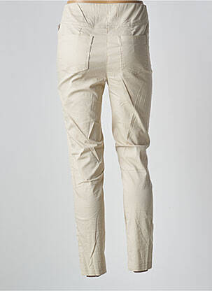 Jegging țesătură poplin talie înaltă bej ADELINA BY SCHEITER femeie
