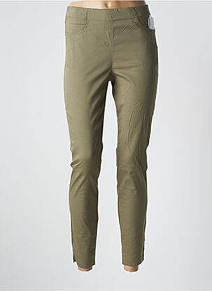 Jegging țesătură poplin talie înaltă verde ADELINA BY SCHEITER femeie