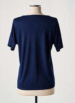 Tricou guler în v mâneci scurte albastru SOIE POUR SOI femeie