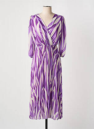 Rochie lungă mâneci lungi mâneci lungi violet SENES femeie