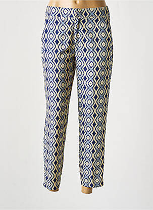 Pantalon drept țesătură poplin talie joasă albastru EMA BLUE'S femeie