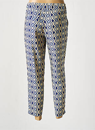 Pantalon drept țesătură poplin talie joasă albastru EMA BLUE'S femeie