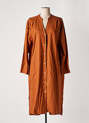 Rochie midi mâneci lungi mâneci lungi maro MUS & BOMBON femeie