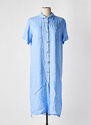 Rochie midi mâneci scurte mâneci scurte albastru INDI & COLD femeie