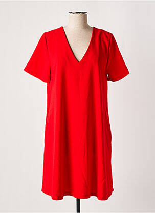 Rochie midi țesătură crep mâneci scurte roșu PAKO LITTO femeie