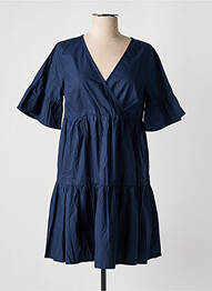 Rochie scurtă croială evazată mâneci scurte albastru MOLLY BRACKEN femme