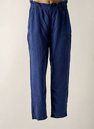 Pantalon evazat talie elastică albastru HAPPY femeie