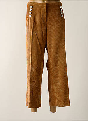 Pantalon 7/8 închidere cu fermoar sub clapetă cu cârlig maro SIGNE NATURE femeie