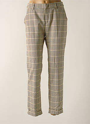 Pantalon slim talie elastică bej SIGNE NATURE femeie