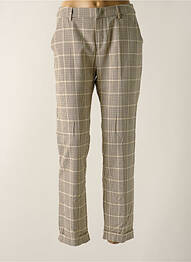 Pantalon slim talie elastică bej SIGNE NATURE femeie