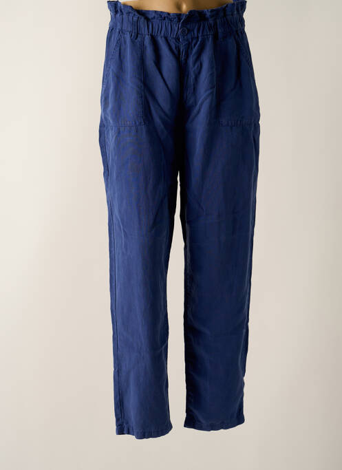 Pantalon evazat talie elastică albastru HAPPY femme