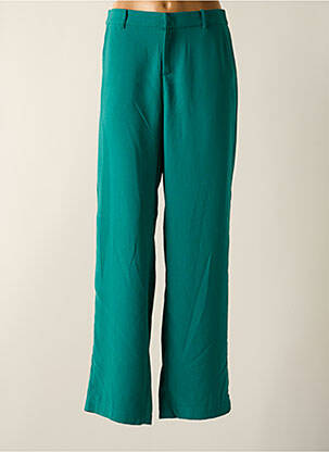 Pantalon drept închidere cu fermoar sub clapetă cu cârlig talie înaltă verde CREAM femeie