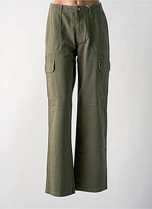 Pantalon cargo țesătură poplin mărime normală verde ONLY femeie