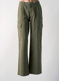 Pantalon cargo țesătură poplin mărime normală verde ONLY femeie