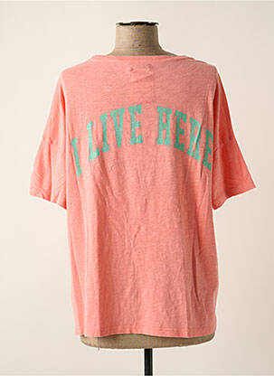 Tricou serigrafie mâneci scurte roz ONE TEE femeie