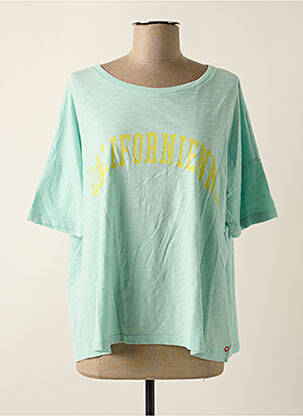 Tricou serigrafie mâneci scurte albastru ONE TEE femeie