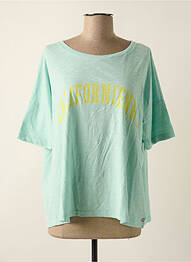 Tricou serigrafie mâneci scurte albastru ONE TEE femeie